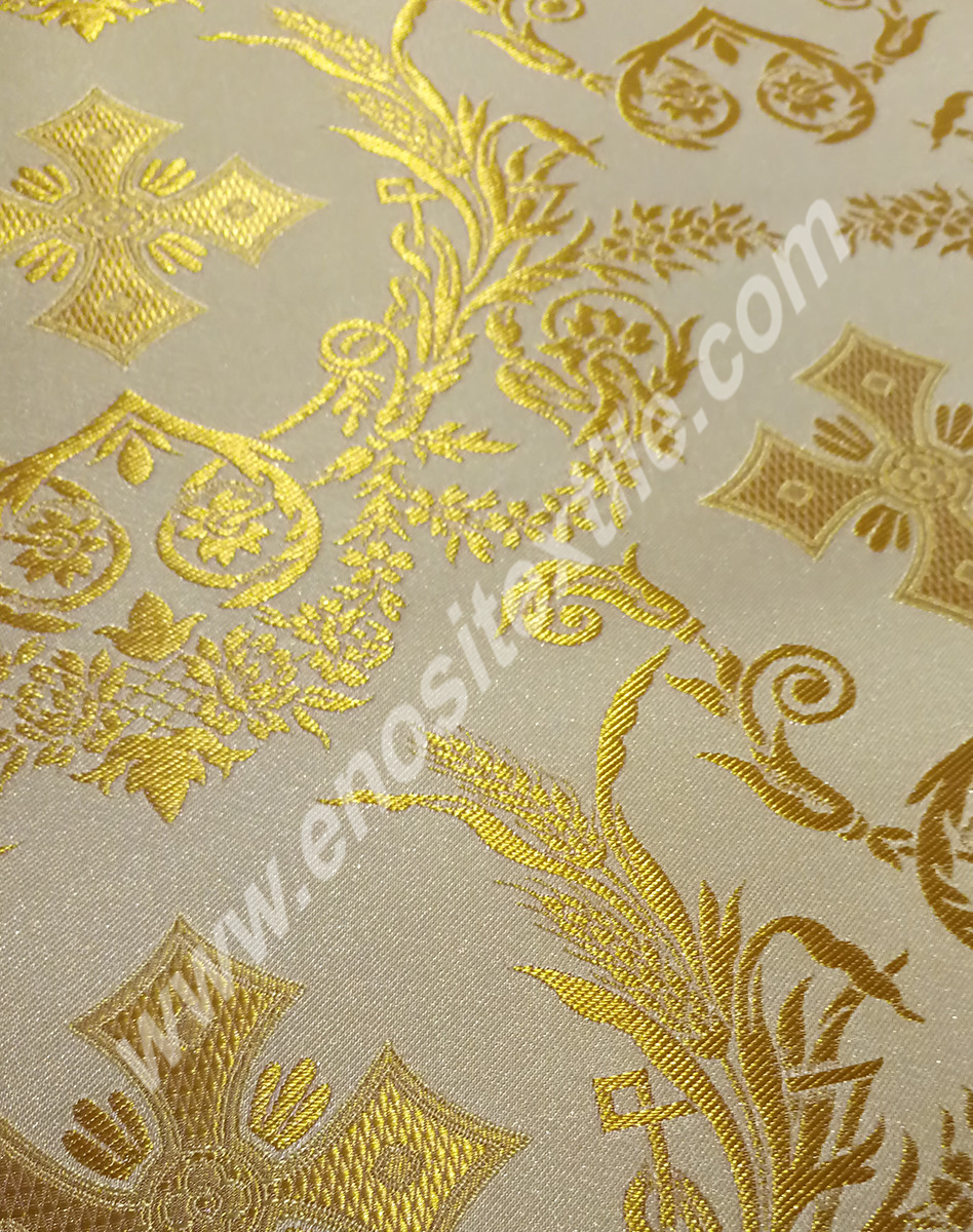 KL-045 White-Gold Brocade Fabrics